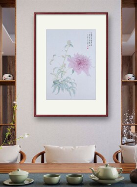 纯手绘国画写意工笔没骨花鸟古典芍药字画新中式卧室客厅装饰挂画