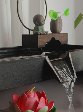 鱼缸循环流水板摆k件陶瓷流水器配件鱼池假山造景流水喷泉过滤养