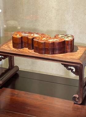 血檀红木微缩琴几小案底座精品家具摆件非洲小叶T紫檀工艺品底座