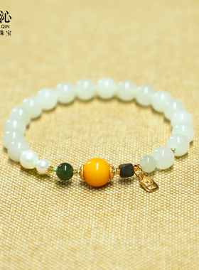 【官方正品】天然和田玉手串