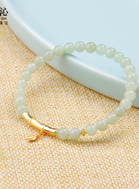 【节节高升】天然和田玉竹节手串