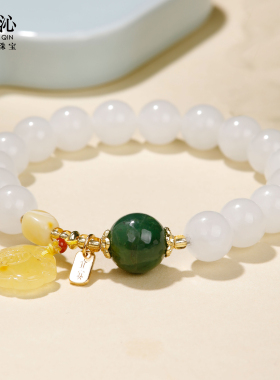 官方正品和田玉白玉手串