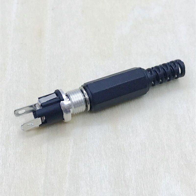 DC电源插座 DC-025M 全铜金属带螺纹 直流电源接口插座 5.5-2.1MM - 图0