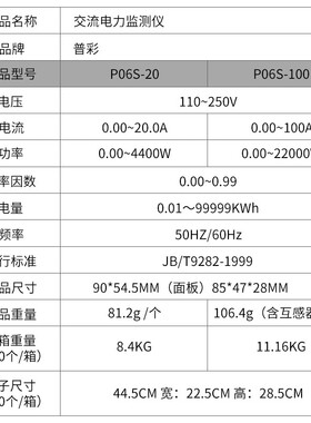 电表交流数显电力监测仪家用多功能电压电流电量频率表功率因数表