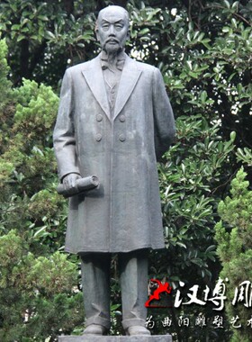 廉政主题人物玻璃钢清末状元张謇雕塑I定制铸铜文化馆博物馆雕像