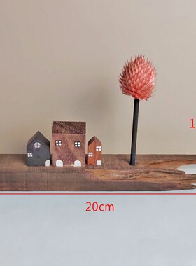 小摆件纯手工创意diy木制摆设家居桌面田园装饰品木屋工艺品房子