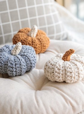 阿楹 童装店装饰品摆件宝宝拍照道具橱窗幼儿园自然角编织小南瓜