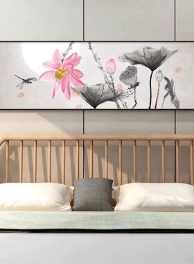 新中式卧室床头装饰画主卧房间墙面挂画客厅书房V背景墙新款壁画