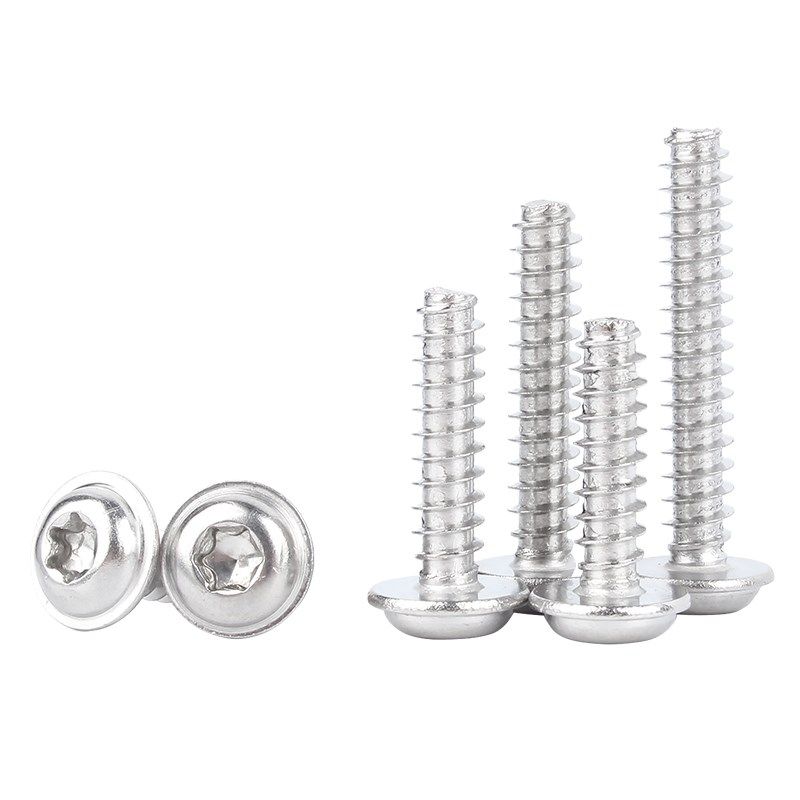 304不锈钢盘头梅花带垫平尾自攻螺丝PWB圆头防盗自攻螺钉M2M3M4M5,淘宝优惠券,粉丝福利购,淘宝优惠卷