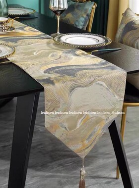 简约现代样板间售k楼部桌旗餐桌布茶席布装饰茶几会议桌桌旗摆放