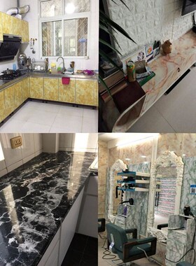 加厚大理石自粘墙纸家具翻新贴纸台面窗台橱O柜桌子瓷砖防水防油