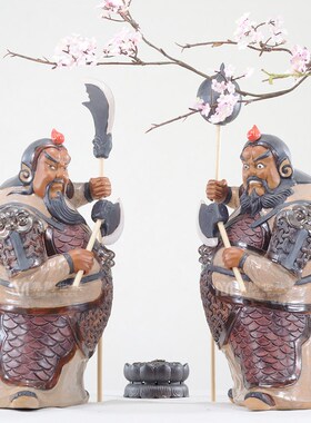 陶瓷工艺品开业商务礼品门客D厅电视酒柜饰品门神中式摆件