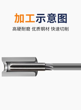 H7机用铰刀直柄白钢加长刃铰刀机用高速钢绞刀高精度铰刀非标铰刀