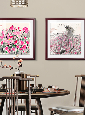 吴冠中水乡挂画新中式客厅装饰画入户玄关画酒R店大厅风景壁画斗