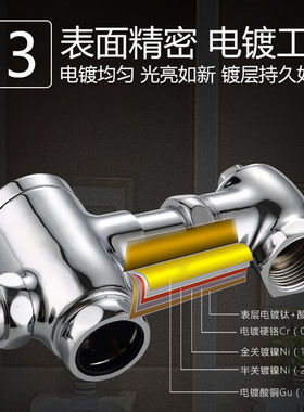 全铜蹲便器冲水阀手按式大便冲洗阀公厕化妆室蹲便器脚踩冲水开关