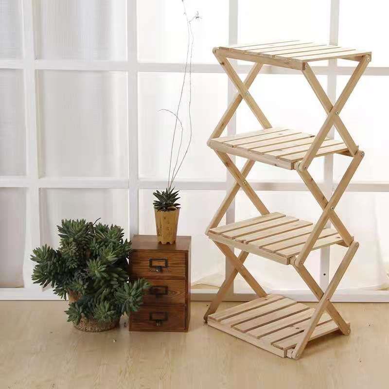 层安装可折叠花架阳台置物架客厅2025NB新用款多肉楠竹多家展示免 - 图1