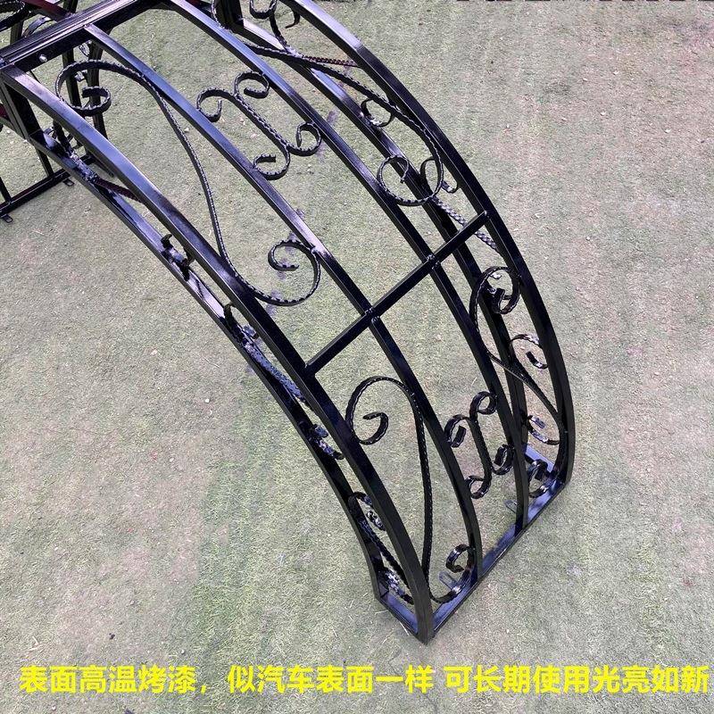 铁艺拱门花门架垛蔷顶部庭别墅F76TS6MH爬藤架子薇院小区门柱半圆 - 图3
