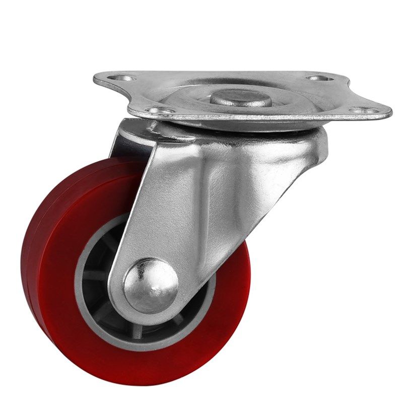 1.5寸枣红PU活动柜万向轮高度5cm家居电器聚氨酯静音轮子38x17mm,淘宝优惠券,粉丝福利购,淘宝优惠卷