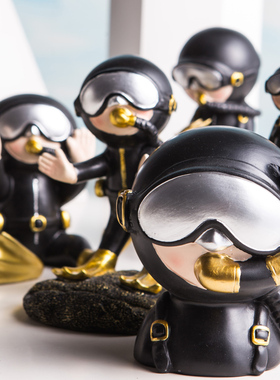 家居装饰品摆件创意摆设房间布置D办公桌儿童房书架好物小潜水员