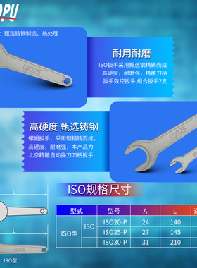 数控刀柄ER扳手延长杆A型M型UM型钻夹头APU扳手C32强力型螺帽板手