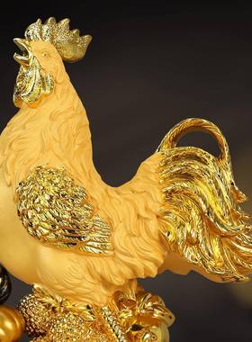 店大吉大利公鸡摆件家居客厅玄关柜装YF大吉大饰十二艺生肖鸡铺招