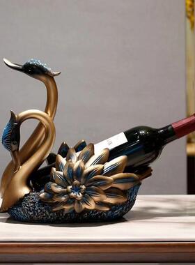 酒架摆件鹅家居客厅餐红桌酒托982009美式轻奢品高档酒柜装饰餐柜