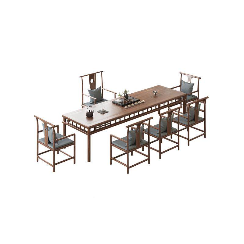 新中式南桌木美胡桃泡公茶桌椅组IBU合客厅茶办室茶水桌茶台餐桌,淘宝优惠券,粉丝福利购,淘宝优惠卷