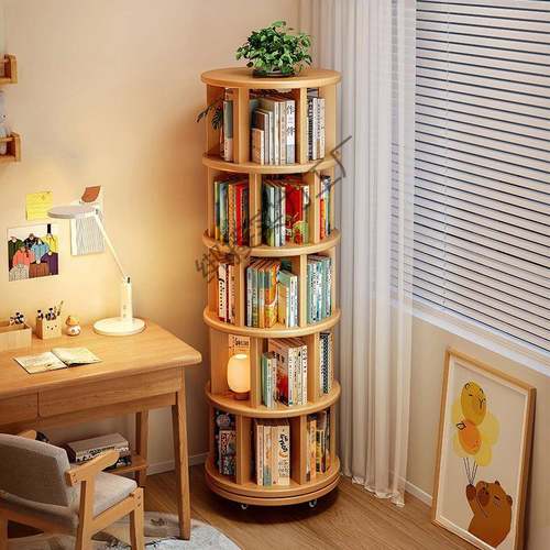 木旋转书架度窄书柜置物架落地一UGT实体靠儿墙可移动转角童小柜 - 图0