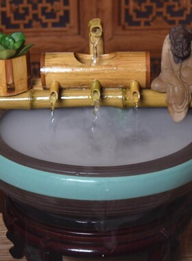 设备流水器摆件循环家具水缸酒店材料水J泵室内景观生态水池鱼池