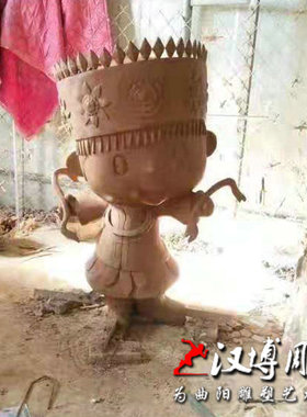 卡通娃娃形象雕j塑泥塑模型雕塑制作玻璃钢雕塑彩绘人物城市雕塑
