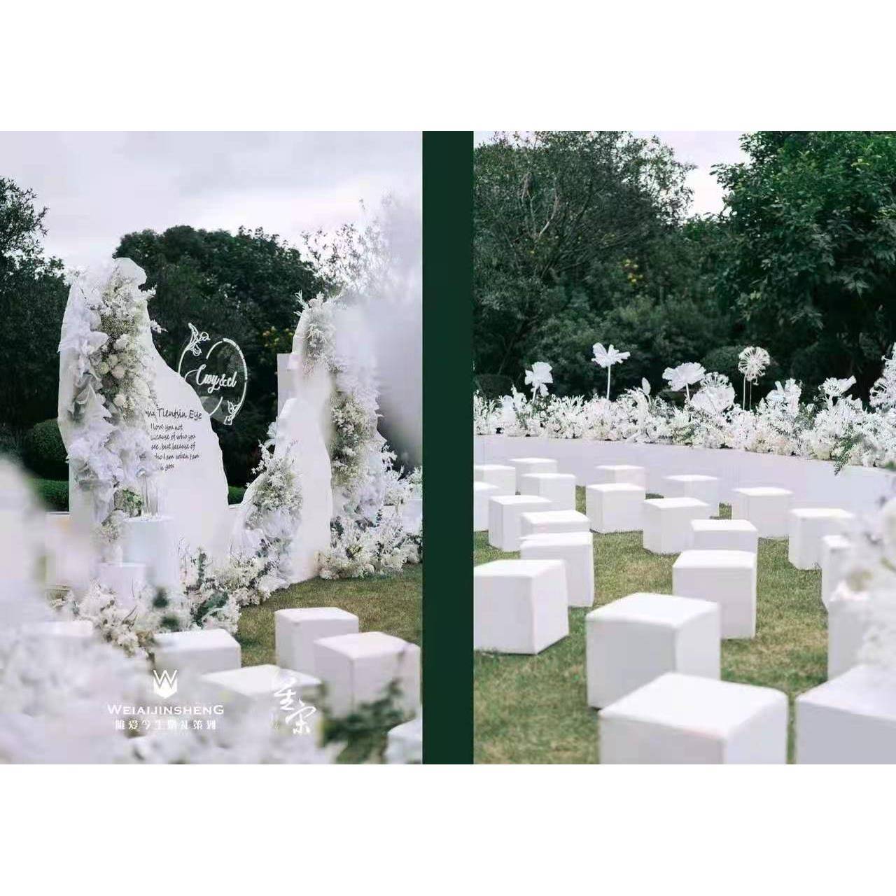 户皮外礼吐司凳商业活动婚拓展方凳NGR婚白色沙发凳庆凳子白色方 - 图2