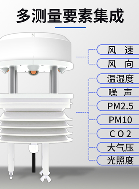 超声波风速风向仪485高精度一体化小型气象监测站风速风向传感器