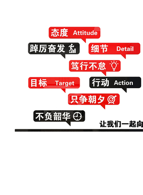 企业文化墙面h贴纸办公室装饰布置团队员工激励志标语公司会议背