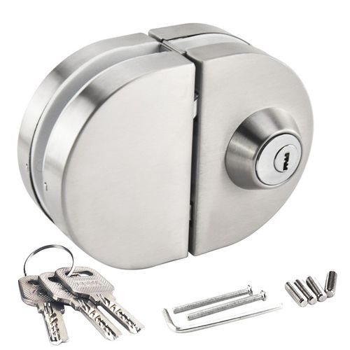 免打孔玻璃门插销 单门双门玻璃门锁插销锁地锁插锁无框门地插销 - 图2