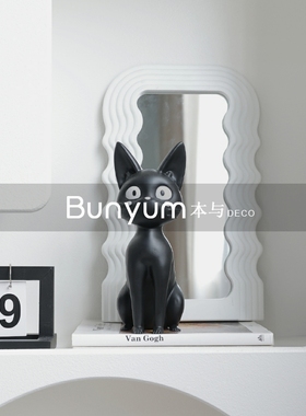 简约卡通猫摆件抽象n雕塑样板房间样品屋展示中心玄关书房电视柜