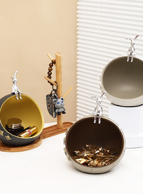 玄关钥匙收纳摆件客厅北欧门口进门入K户托盘装饰乔迁新居礼物