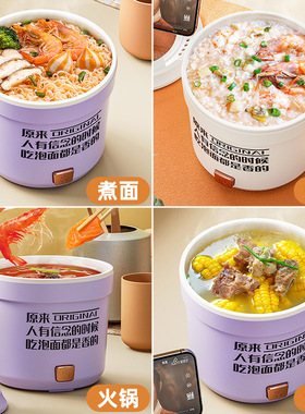 多功能迷你快煮锅宿舍学生锅泡面碗小电锅一人食电锅 X1-2人家用