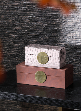 新中式茶几玄关摆件首饰品盒铁y艺托盘铁壶茶杯太湖石摆件软装搭