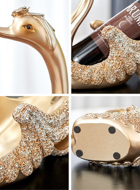 创意红酒架摆件家居客厅电w视柜酒柜装饰品葡萄酒架欧式轻奢