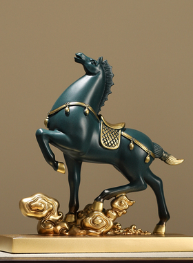 新中式高端马摆件马到成u功平步青云办公室桌面装饰品开业礼物