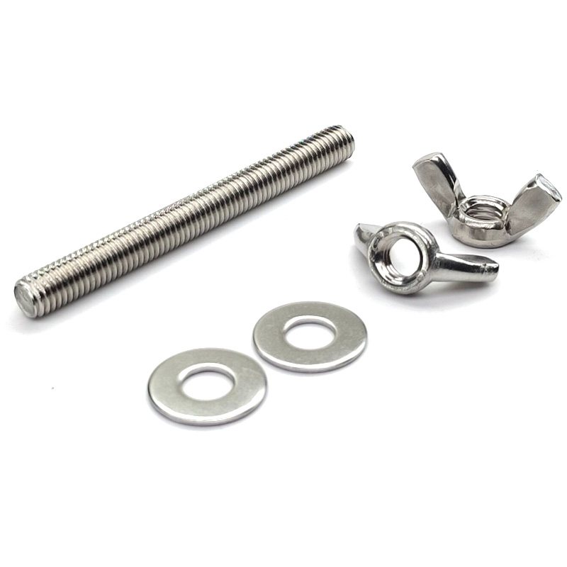 304 不锈钢穿墙螺丝加长螺杆丝杆对穿螺栓手拧螺母套装M6M8M10M12 - 图0