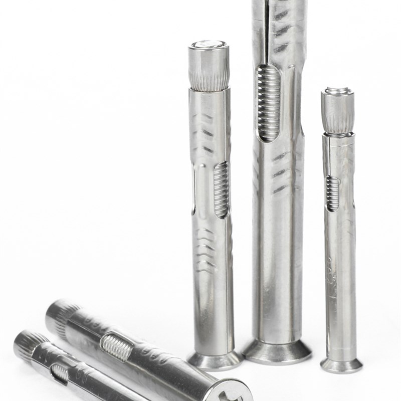 304不锈钢十字沉头内膨胀螺丝加长拉爆管平头内蓬胀螺丝盒装M6M8M - 图0