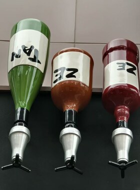 定制玻璃钢酒阀雕塑小酒馆门头拍照打卡摆件酒吧立体装Z饰酒瓶艺