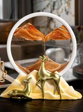 创意流沙画沙漏摆件轻奢高档家居客厅电视柜P酒柜办公室软装饰品