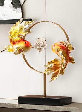 年年有余家居客厅电视酒柜办公室玄关装饰品招财摆件乔Z迁新居礼