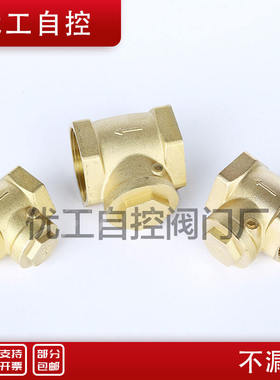 铜卧式 立式止回阀水泵水管水表止逆阀弹簧单向阀4分6 1寸DN40 50