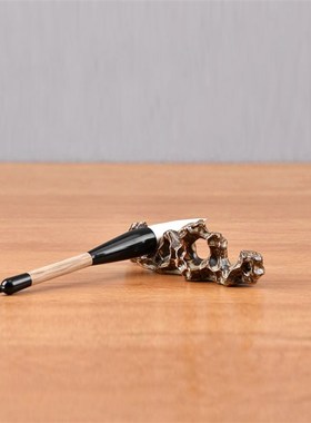 新中式创意毛笔架摆件样板间售楼处书房茶室博古S架酒店软装饰摆