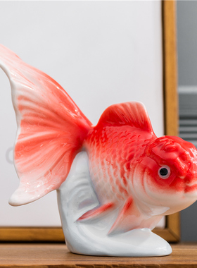 鸿运当头鱼缸造景装饰小摆件家居客厅茶几办公室书U桌面迷你装饰