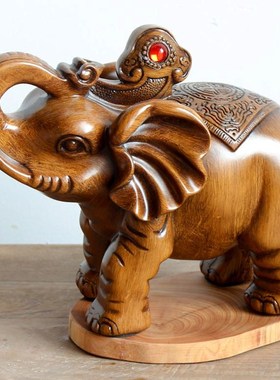 招财大象摆件一对客厅玄关v电视酒柜办公室工艺装饰品乔迁开业礼