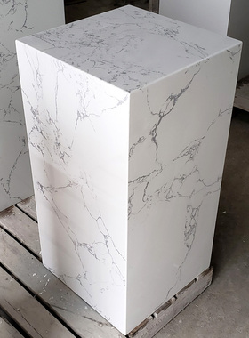 人造大理石现代j玄关摆件台客厅落地装饰鱼肚白立柱摆件雕塑底座